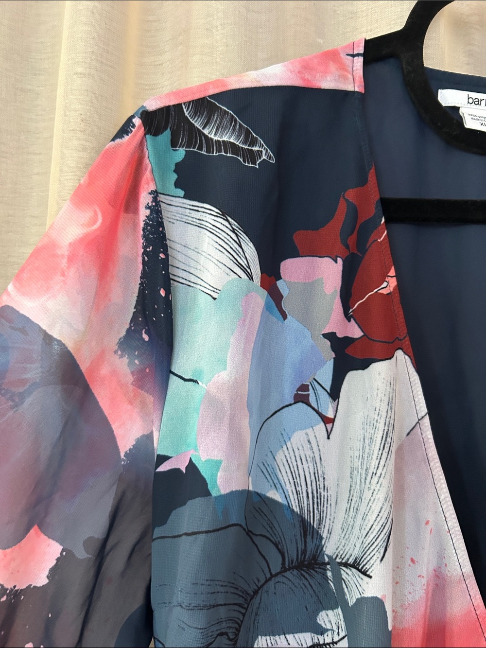 Watercolor floral wrap dress, xl